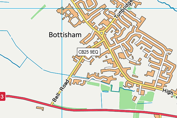 CB25 9EQ map - OS VectorMap District (Ordnance Survey)