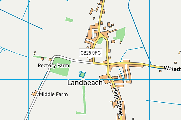 Landbeach Recreation Ground map (CB25 9FG) - OS VectorMap District (Ordnance Survey)