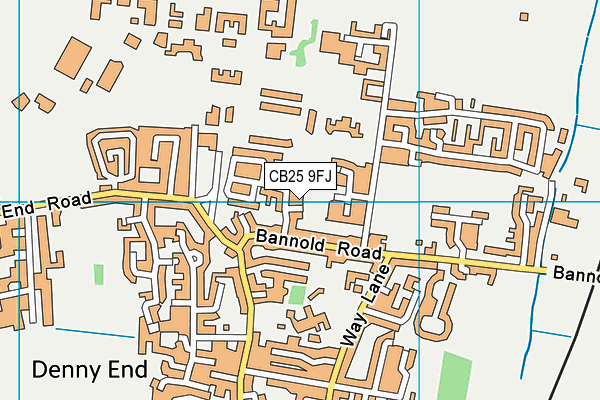 CB25 9FJ map - OS VectorMap District (Ordnance Survey)