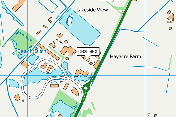 CB25 9FX map - OS VectorMap District (Ordnance Survey)