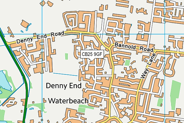 CB25 9GF map - OS VectorMap District (Ordnance Survey)