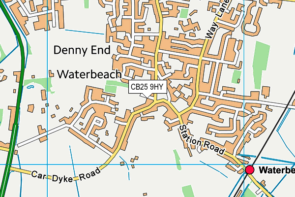 CB25 9HY map - OS VectorMap District (Ordnance Survey)