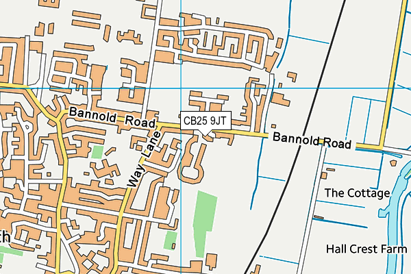 CB25 9JT map - OS VectorMap District (Ordnance Survey)