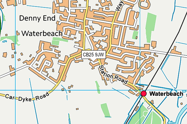 CB25 9JW map - OS VectorMap District (Ordnance Survey)