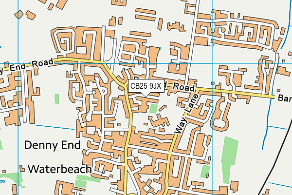 CB25 9JX map - OS VectorMap District (Ordnance Survey)