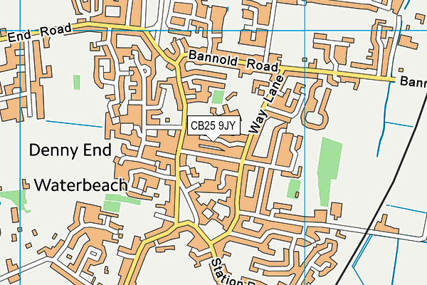 CB25 9JY map - OS VectorMap District (Ordnance Survey)