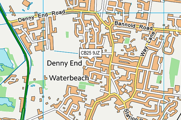 CB25 9JZ map - OS VectorMap District (Ordnance Survey)
