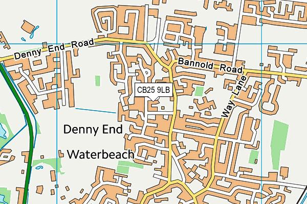 CB25 9LB map - OS VectorMap District (Ordnance Survey)