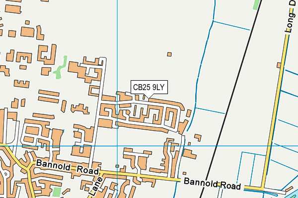 CB25 9LY map - OS VectorMap District (Ordnance Survey)