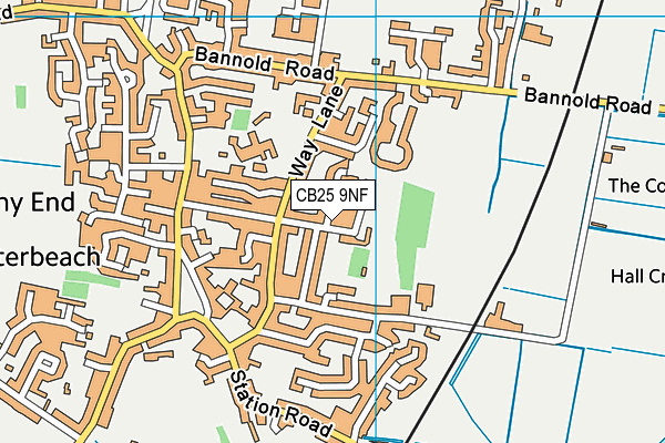 CB25 9NF map - OS VectorMap District (Ordnance Survey)