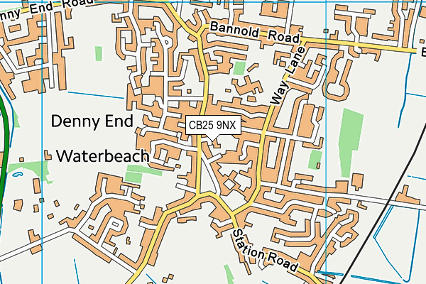 CB25 9NX map - OS VectorMap District (Ordnance Survey)