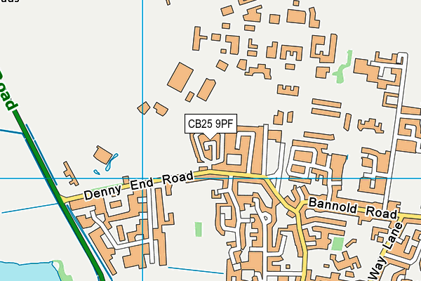 CB25 9PF map - OS VectorMap District (Ordnance Survey)