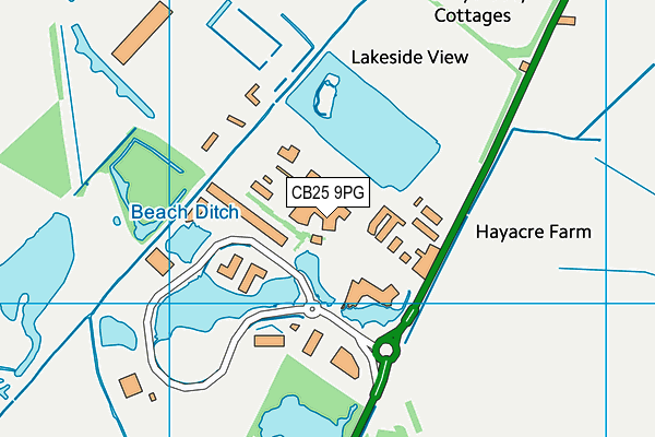 CB25 9PG map - OS VectorMap District (Ordnance Survey)