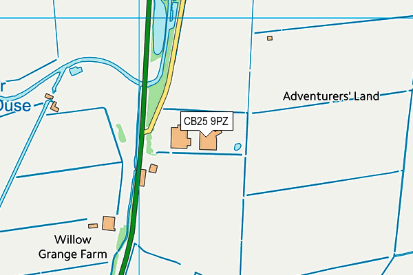 CB25 9PZ map - OS VectorMap District (Ordnance Survey)