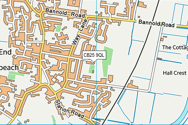 CB25 9QL map - OS VectorMap District (Ordnance Survey)