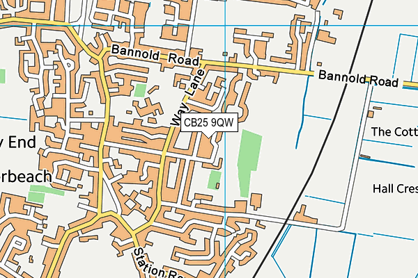 CB25 9QW map - OS VectorMap District (Ordnance Survey)