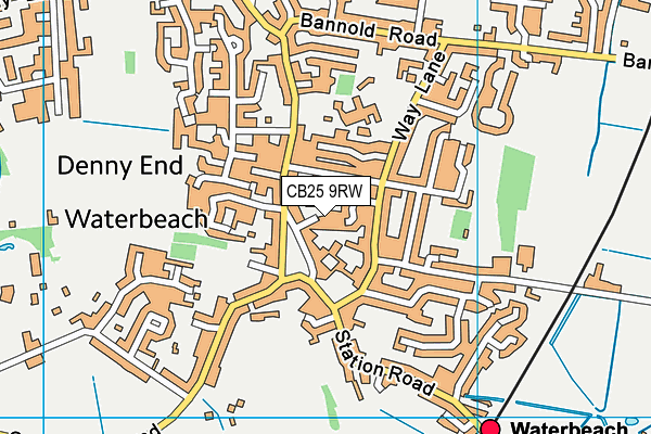 CB25 9RW map - OS VectorMap District (Ordnance Survey)