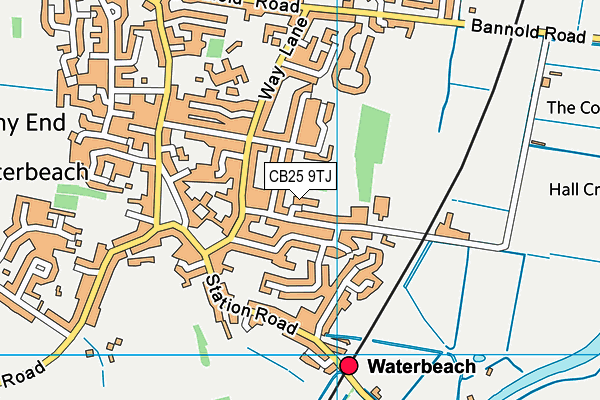 CB25 9TJ map - OS VectorMap District (Ordnance Survey)