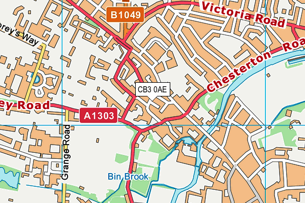 CB3 0AE map - OS VectorMap District (Ordnance Survey)