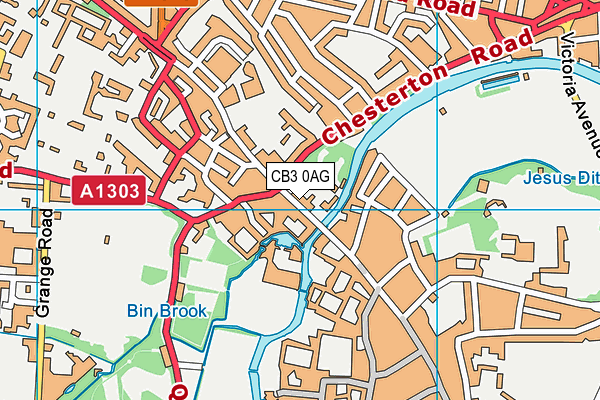 CB3 0AG map - OS VectorMap District (Ordnance Survey)