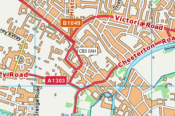 CB3 0AH map - OS VectorMap District (Ordnance Survey)