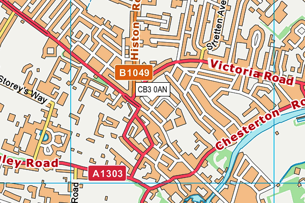 CB3 0AN map - OS VectorMap District (Ordnance Survey)