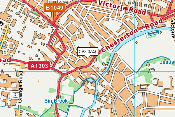 CB3 0AQ map - OS VectorMap District (Ordnance Survey)
