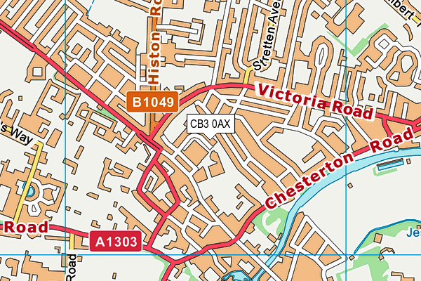CB3 0AX map - OS VectorMap District (Ordnance Survey)