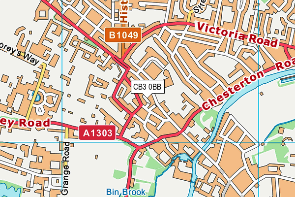 CB3 0BB map - OS VectorMap District (Ordnance Survey)