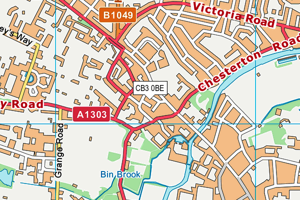 CB3 0BE map - OS VectorMap District (Ordnance Survey)