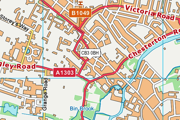 CB3 0BH map - OS VectorMap District (Ordnance Survey)