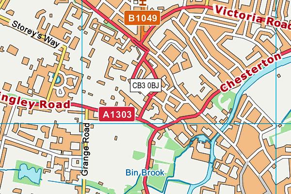 CB3 0BJ map - OS VectorMap District (Ordnance Survey)