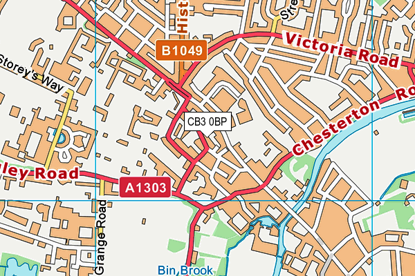 CB3 0BP map - OS VectorMap District (Ordnance Survey)