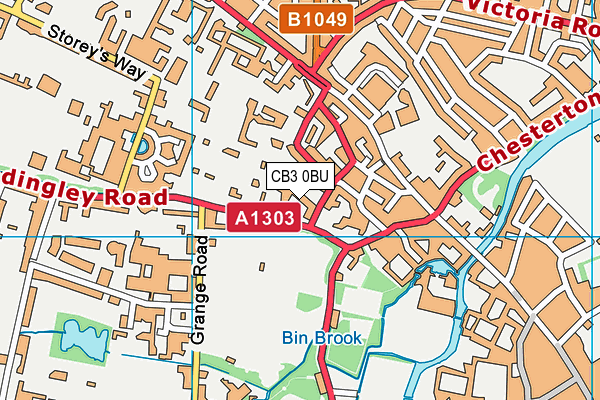 CB3 0BU map - OS VectorMap District (Ordnance Survey)