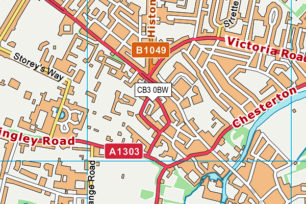 CB3 0BW map - OS VectorMap District (Ordnance Survey)