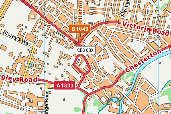 CB3 0BX map - OS VectorMap District (Ordnance Survey)