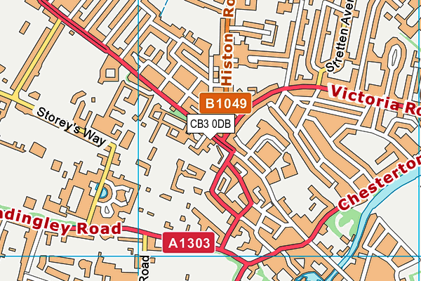 CB3 0DB map - OS VectorMap District (Ordnance Survey)