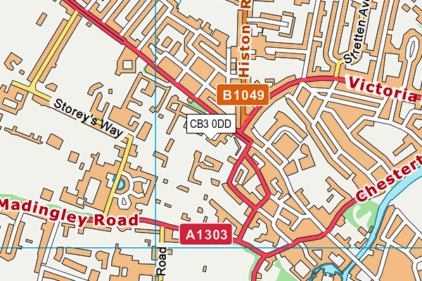 CB3 0DD map - OS VectorMap District (Ordnance Survey)