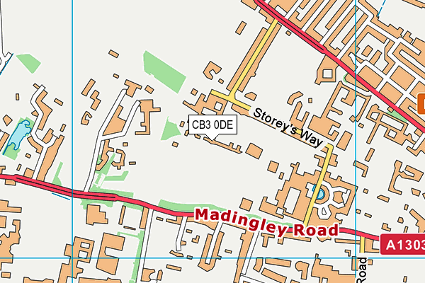 CB3 0DE map - OS VectorMap District (Ordnance Survey)