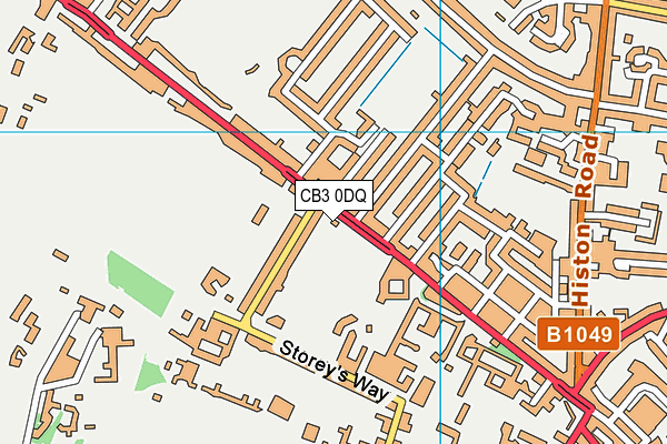CB3 0DQ map - OS VectorMap District (Ordnance Survey)