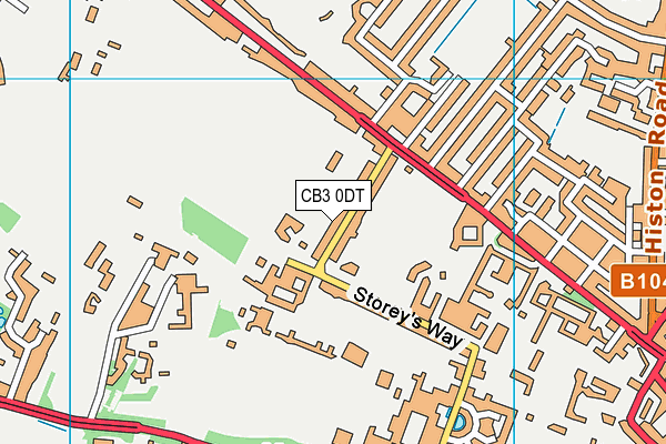 CB3 0DT map - OS VectorMap District (Ordnance Survey)