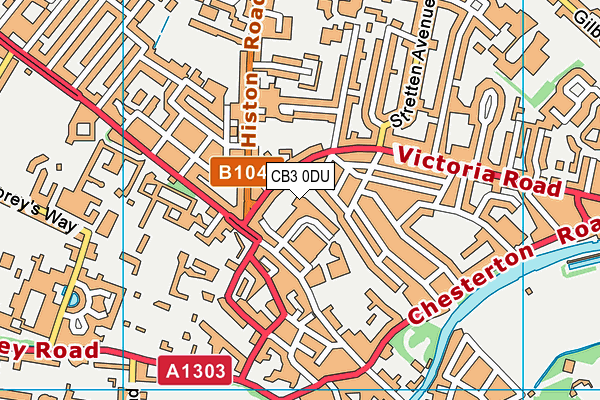 CB3 0DU map - OS VectorMap District (Ordnance Survey)
