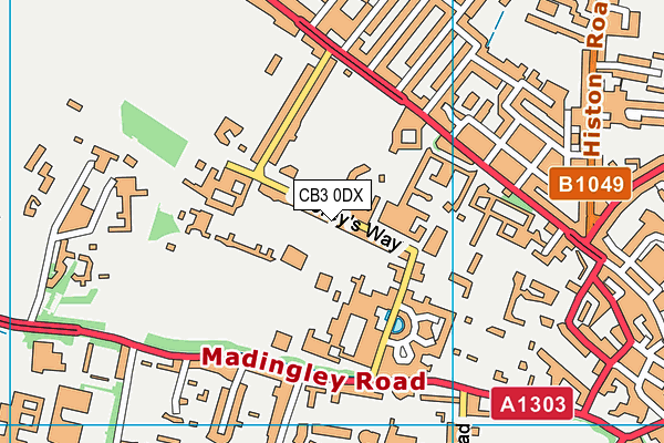 CB3 0DX map - OS VectorMap District (Ordnance Survey)