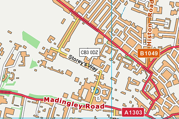 CB3 0DZ map - OS VectorMap District (Ordnance Survey)