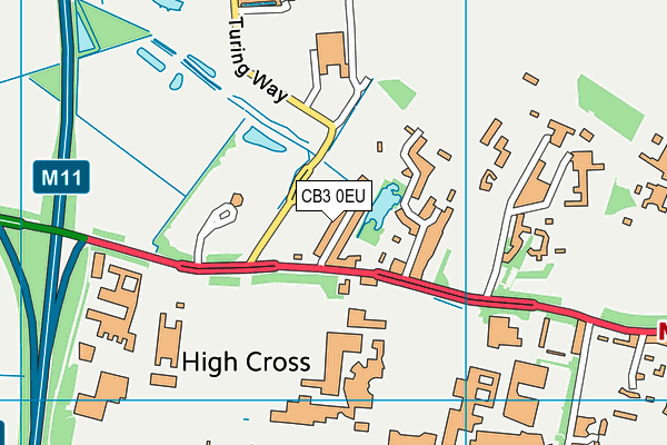 CB3 0EU map - OS VectorMap District (Ordnance Survey)