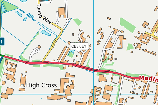 CB3 0EY map - OS VectorMap District (Ordnance Survey)