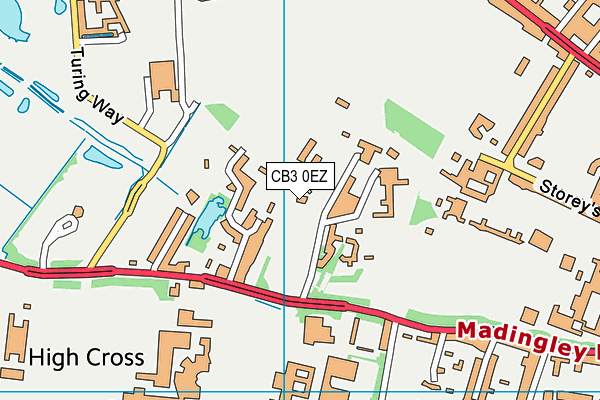 CB3 0EZ map - OS VectorMap District (Ordnance Survey)