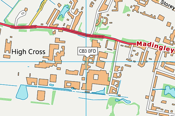 CB3 0FD map - OS VectorMap District (Ordnance Survey)