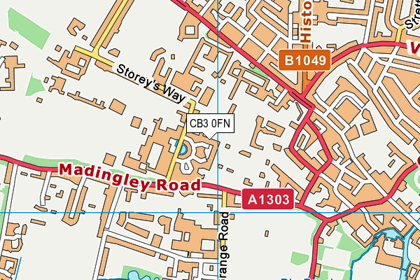 CB3 0FN map - OS VectorMap District (Ordnance Survey)