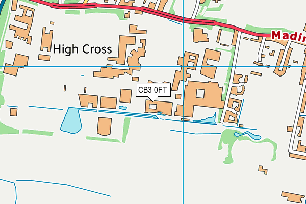 CB3 0FT map - OS VectorMap District (Ordnance Survey)